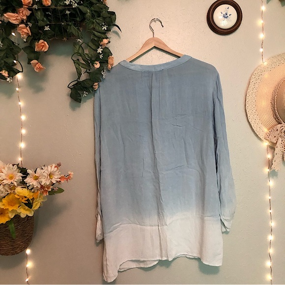 Bandolino Lagenlook Blue Tunic Blouse - Picture 3 of 7